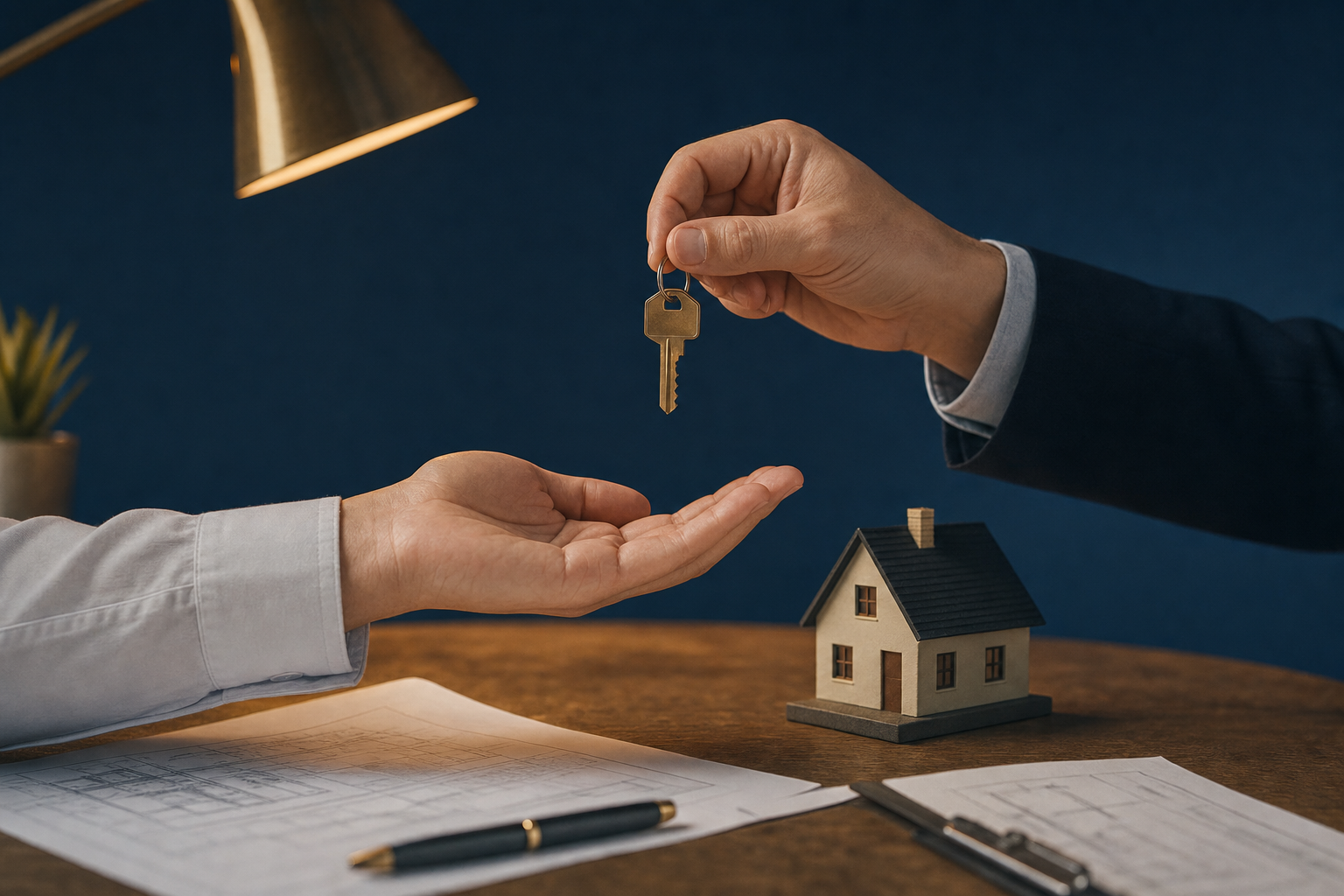 Keys being handed over during a property transaction